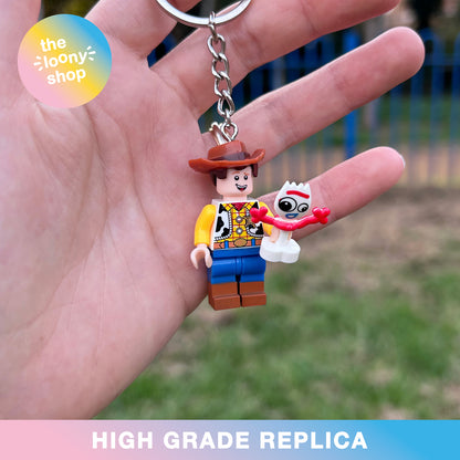 Woody & Forkie Inspired Minifigure Keyring MOC Brick Keychain