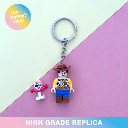 Woody & Forkie Inspired Minifigure Keyring MOC Brick Keychain