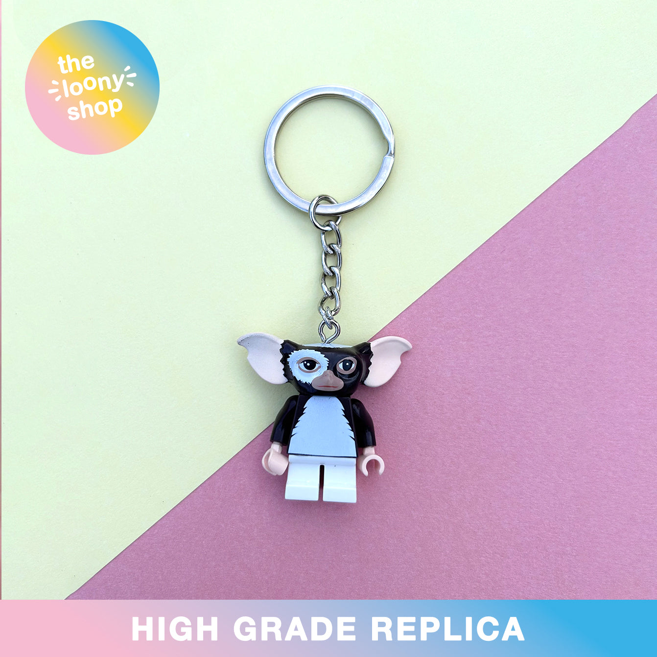 Gizmo Inspired Minifigure Keyring MOC Brick Keychain
