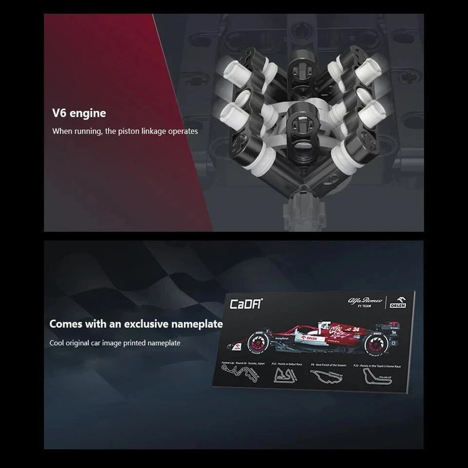 CaDA Alfa Romeo F1 Team Orlen C64005W – 1:8 Large-Scale Formula Display Set (1868pcs, Official Box)
