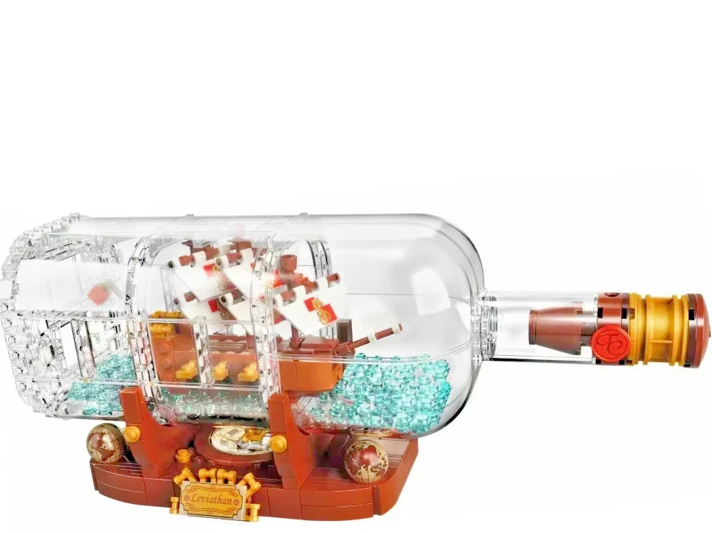21313 MOC Ship in a Bottle 962pcs Decorative Nautical Display Set (Gift Box Edition)