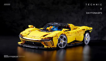 42143 MOC Ferrari Daytona Yellow SP3 Building Blocks MOC Technic 3778pcs