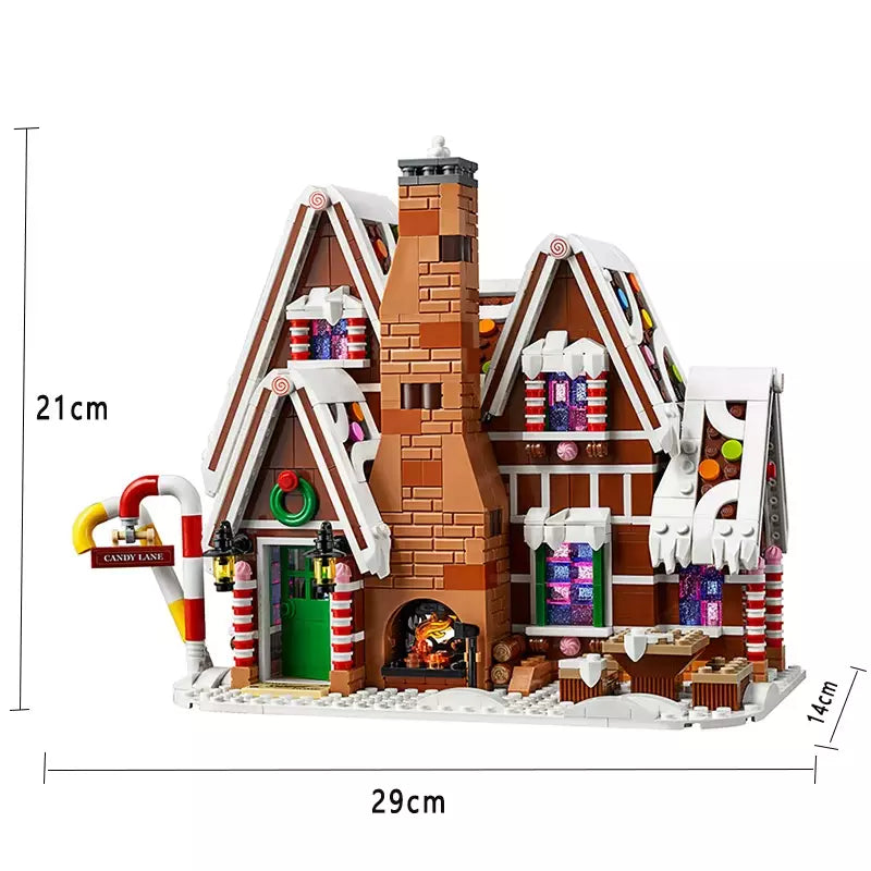 10267 MOC Gingerbread House with 3 Mini Figures Building Blocks Creator Expert 1477pcs Boxed Edition