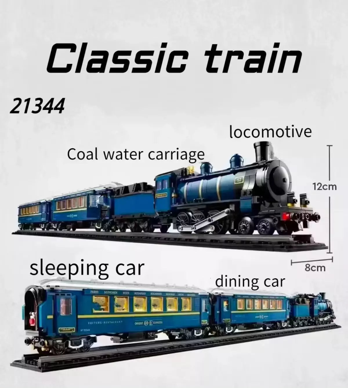 21344 MOC The Orient Express Train Building Blocks Ideas 2540pcs