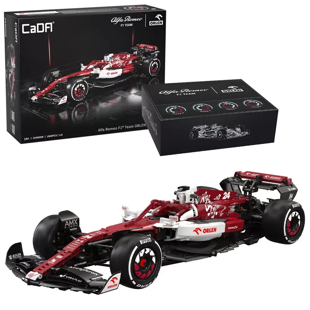 CaDA Alfa Romeo F1 Team Orlen C64005W – 1:8 Large-Scale Formula Display Set (1868pcs, Official Box)
