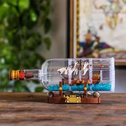 21313 MOC Ship in a Bottle 962pcs Decorative Nautical Display Set (Gift Box Edition)
