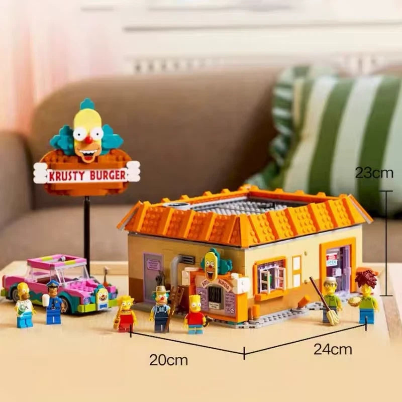 10352 MOC The Simpsons: Krusty Burger Building Blocks with 7 Figures 1635pcs