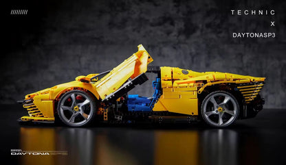 42143 MOC Ferrari Daytona Yellow SP3 Building Blocks MOC Technic 3778pcs