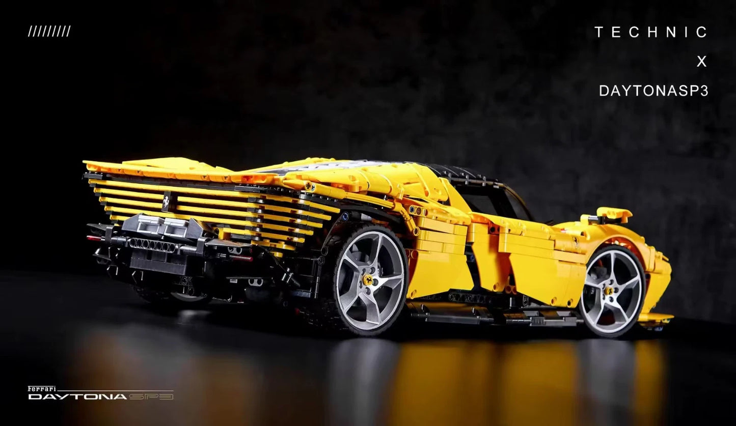 42143 MOC Ferrari Daytona Yellow SP3 Building Blocks MOC Technic 3778pcs