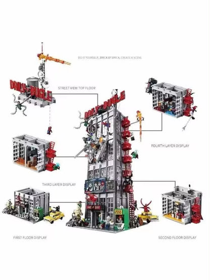 76178 MOC Daily Bugle Building Blocks with 25 Figures Spiderman 3789pcs