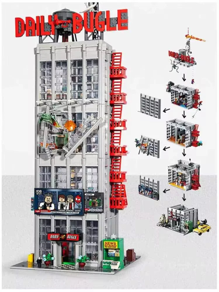 76178 MOC Daily Bugle Building Blocks with 25 Figures Spiderman 3789pcs