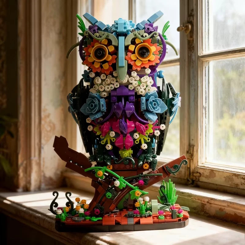 90109 MOC Hooter Owl Building Blocks 1358pcs Botanical Collection