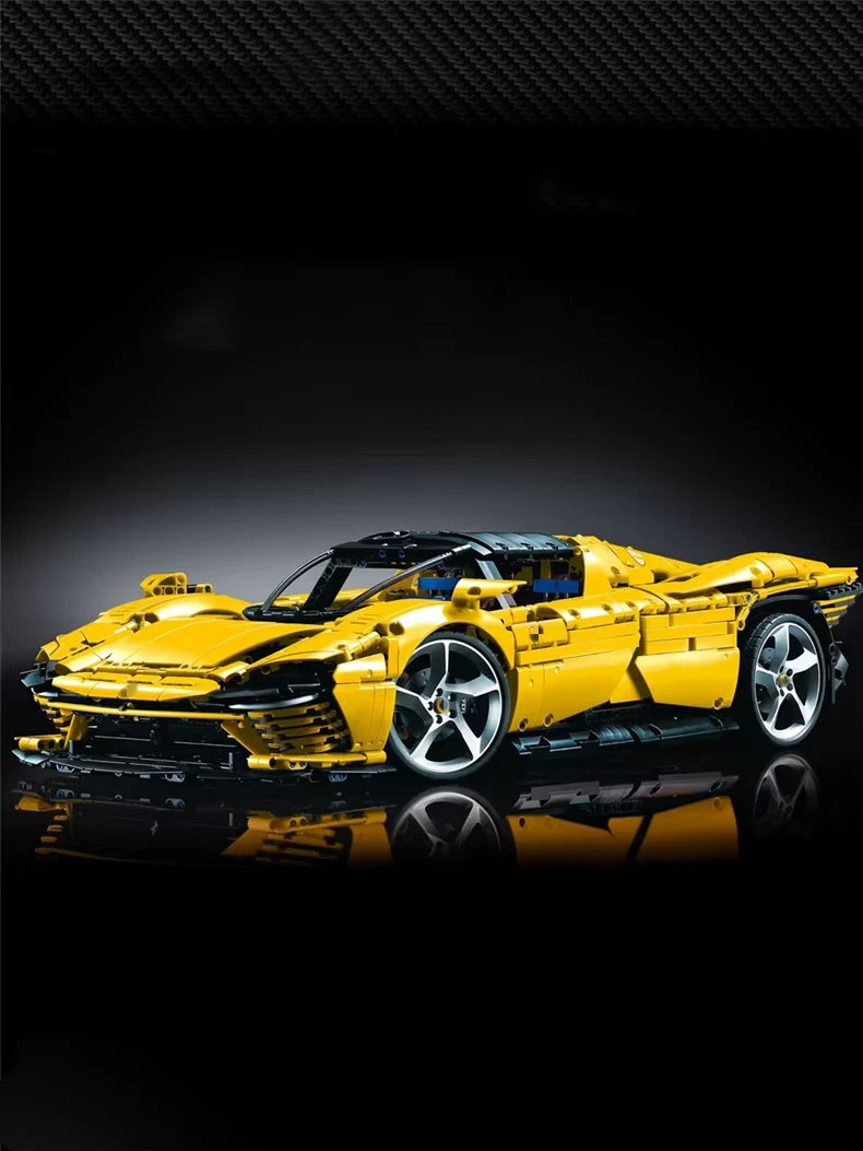 42143 MOC Ferrari Daytona Yellow SP3 Building Blocks MOC Technic 3778pcs